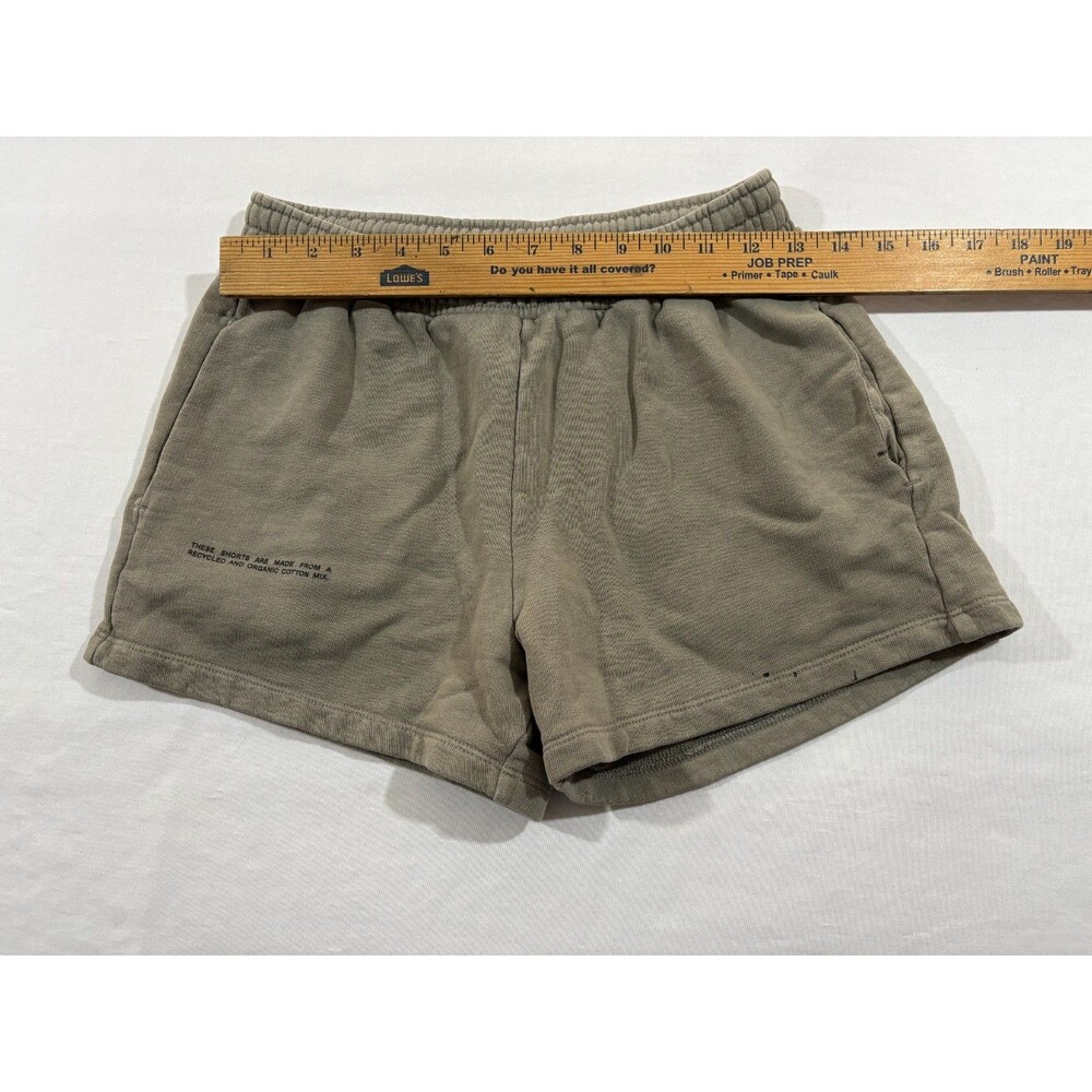 Pangaia Womens Sweat Shorts Beige Organic Recycled Cotton Mini Booty Gym Run S - Picture 3 of 9